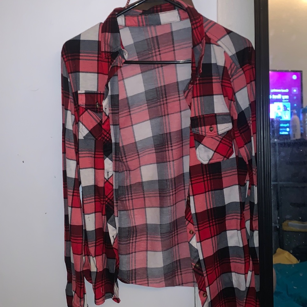 button up red flannel